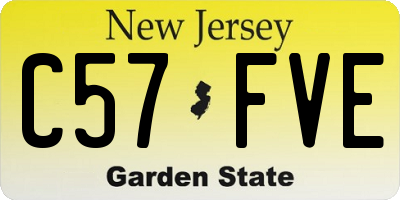 NJ license plate C57FVE
