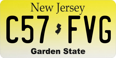 NJ license plate C57FVG