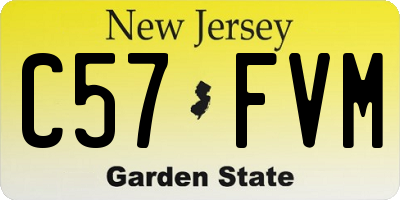 NJ license plate C57FVM