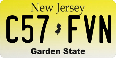 NJ license plate C57FVN