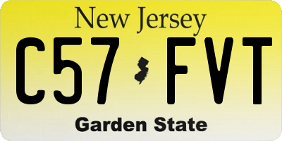 NJ license plate C57FVT