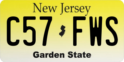 NJ license plate C57FWS