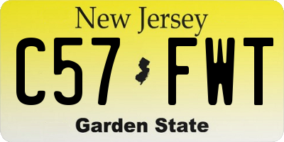 NJ license plate C57FWT