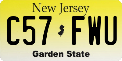 NJ license plate C57FWU