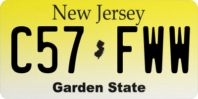 NJ license plate C57FWW