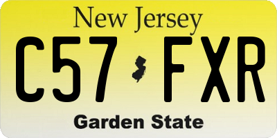 NJ license plate C57FXR