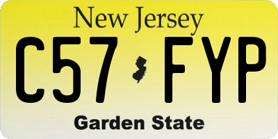 NJ license plate C57FYP