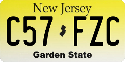 NJ license plate C57FZC