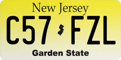 NJ license plate C57FZL