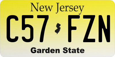 NJ license plate C57FZN