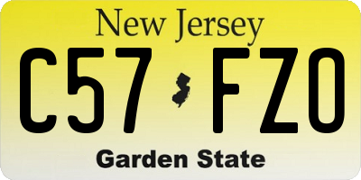 NJ license plate C57FZO
