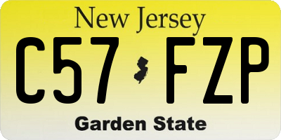 NJ license plate C57FZP