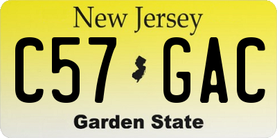 NJ license plate C57GAC