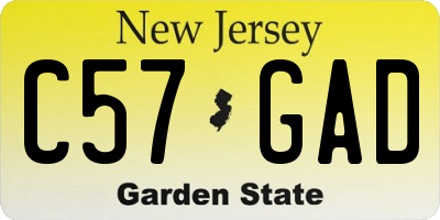 NJ license plate C57GAD