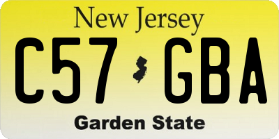 NJ license plate C57GBA