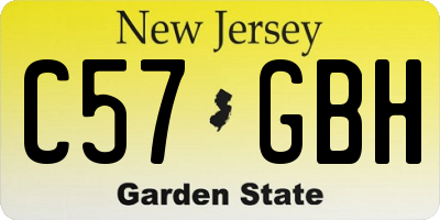 NJ license plate C57GBH