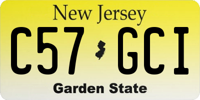 NJ license plate C57GCI