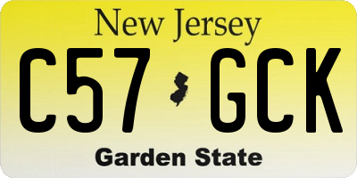 NJ license plate C57GCK