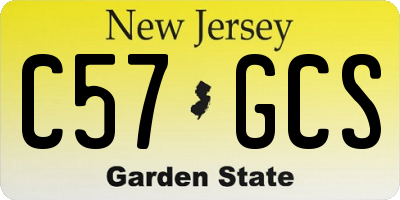 NJ license plate C57GCS