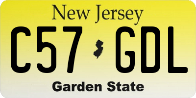 NJ license plate C57GDL