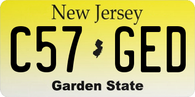 NJ license plate C57GED