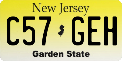 NJ license plate C57GEH