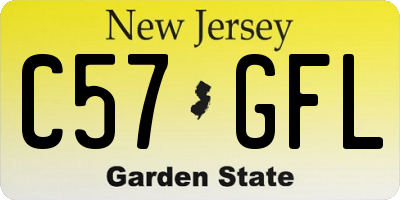 NJ license plate C57GFL