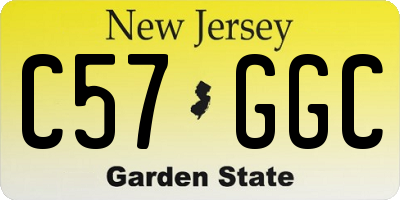 NJ license plate C57GGC
