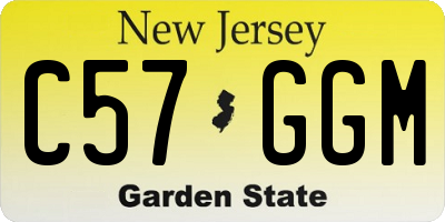 NJ license plate C57GGM