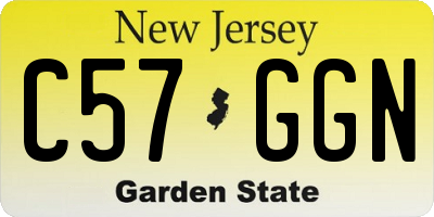 NJ license plate C57GGN