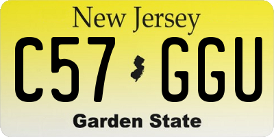 NJ license plate C57GGU