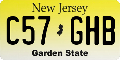 NJ license plate C57GHB