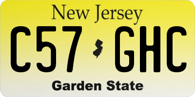 NJ license plate C57GHC