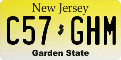 NJ license plate C57GHM
