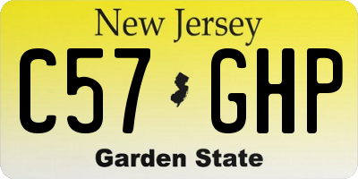 NJ license plate C57GHP