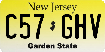 NJ license plate C57GHV