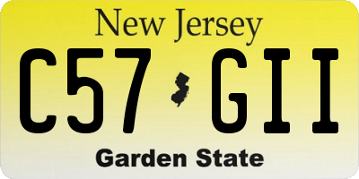 NJ license plate C57GII
