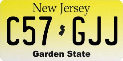 NJ license plate C57GJJ