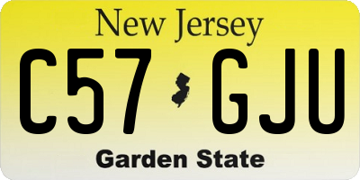 NJ license plate C57GJU