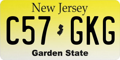 NJ license plate C57GKG