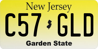 NJ license plate C57GLD