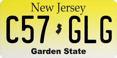 NJ license plate C57GLG