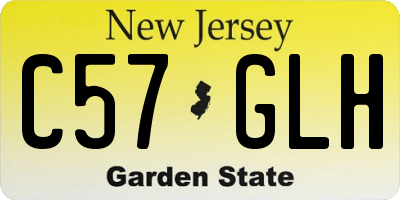 NJ license plate C57GLH