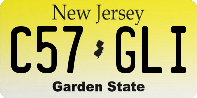 NJ license plate C57GLI