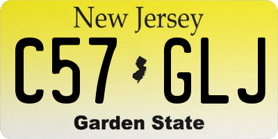 NJ license plate C57GLJ