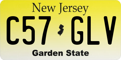 NJ license plate C57GLV