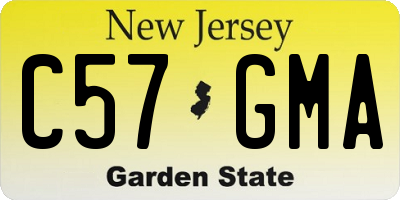 NJ license plate C57GMA