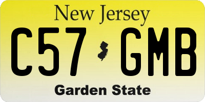 NJ license plate C57GMB