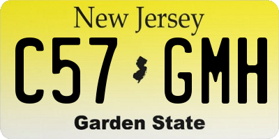 NJ license plate C57GMH