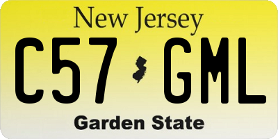 NJ license plate C57GML